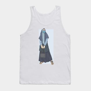 Hijab Girl in Blue Outfit Tank Top